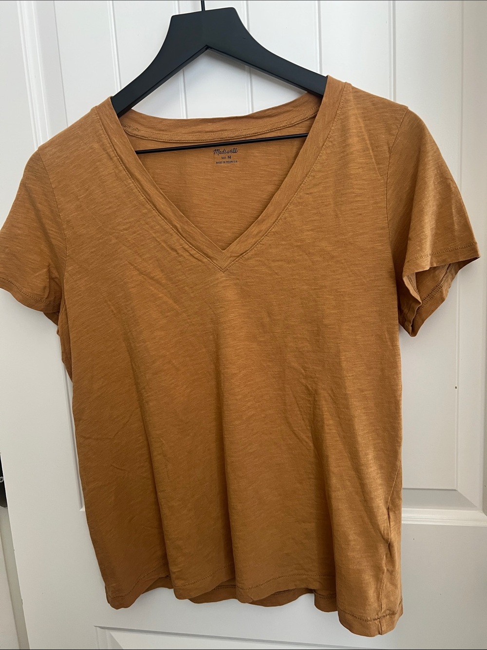 Madewell V-Neck Tee in Burnt Orange